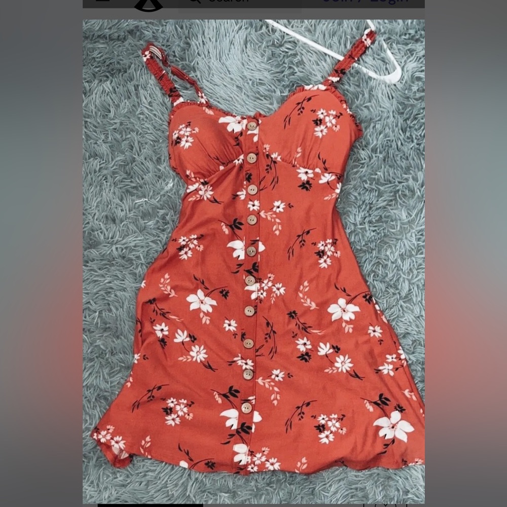 No Boundaries Floral Sundress Orange Rust XXL (19)